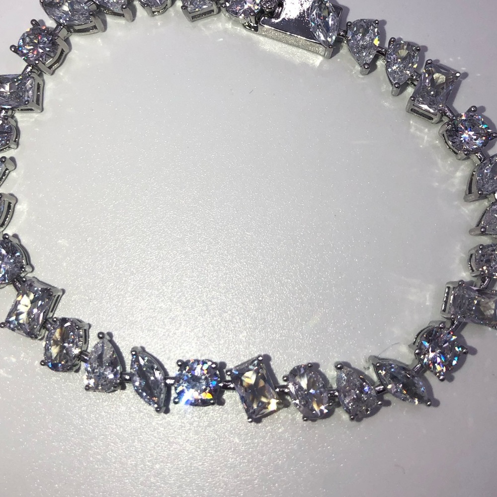 14ct Multi-Stone Tennis Bracelet - Picture 6 of 16